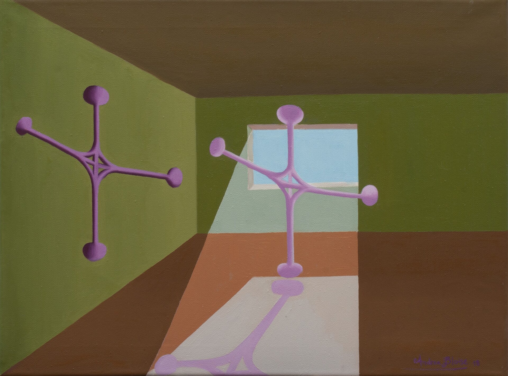 Andrea Bloise - Habitación de luz. 2018. Óleo - lienzo. 30 x 40 cm.