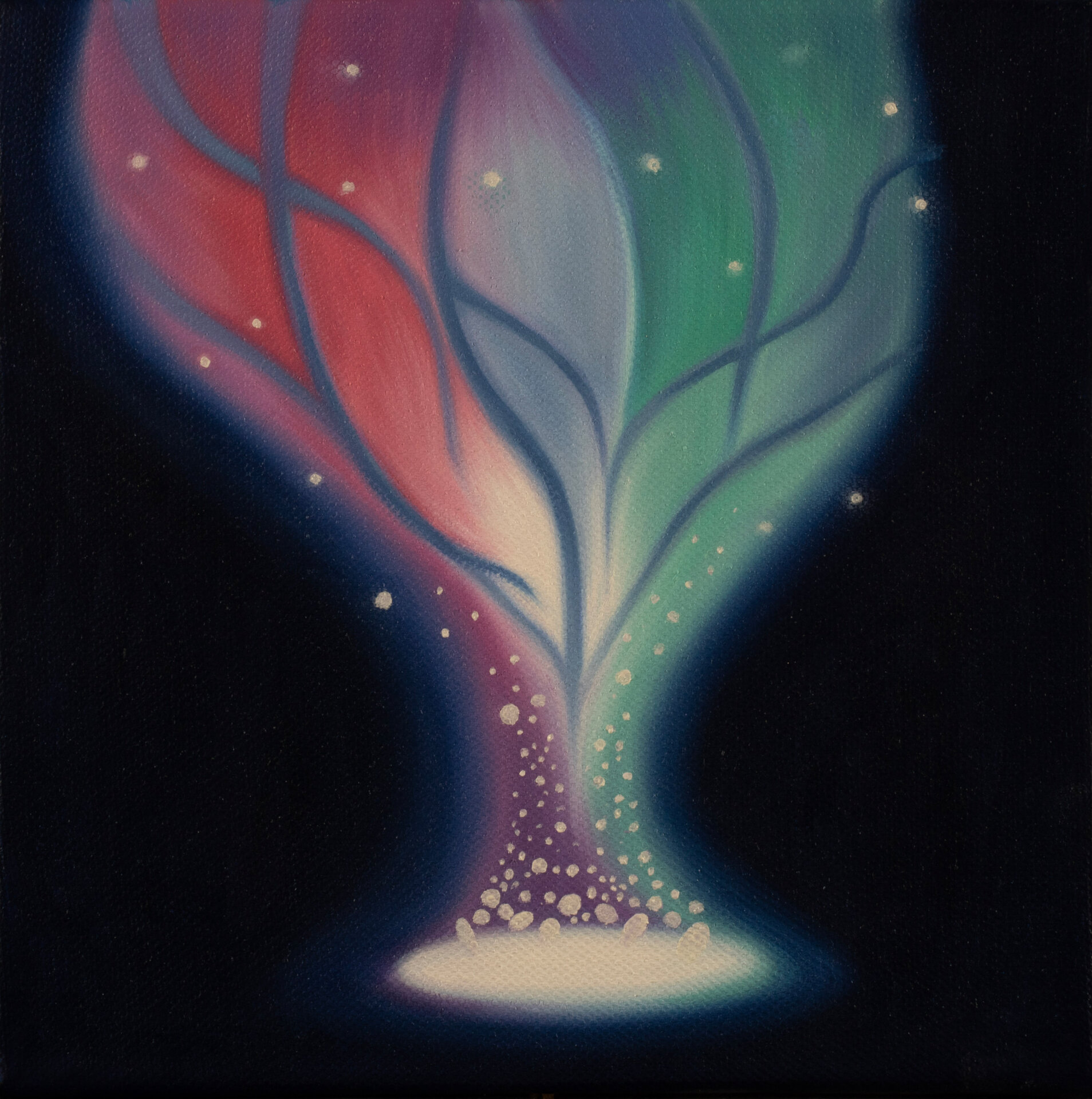 Andrea Bloise - Manifestación de luz. 2023. Óleo - Lienzo. 20 x 20 cm