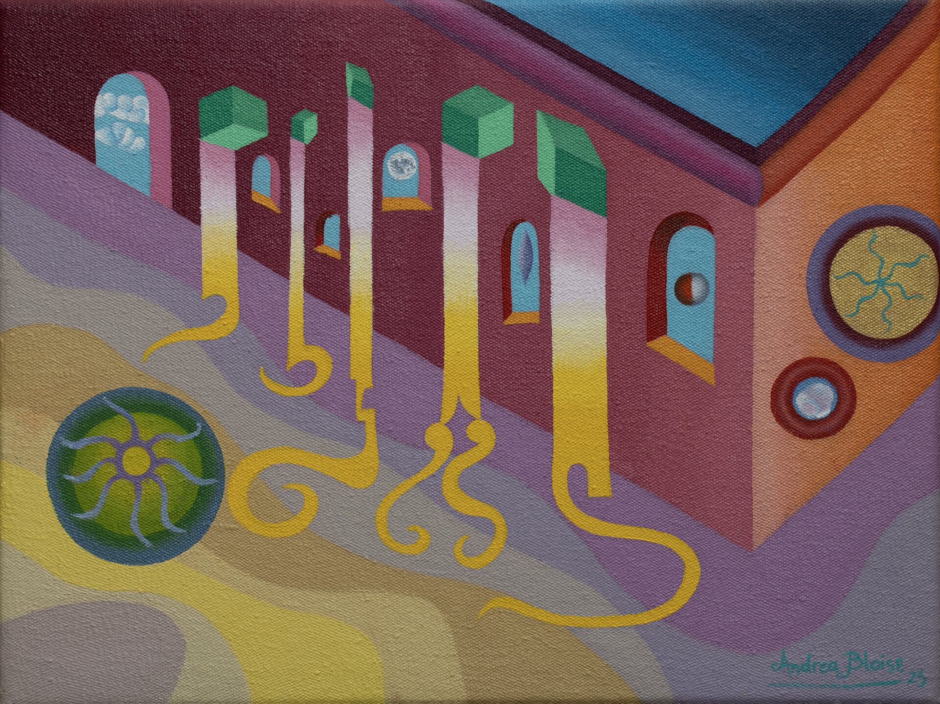 Andrea Bloise - Lugares del inconsciente. 2023. Óleo - lienzo. 30 x 40 cm