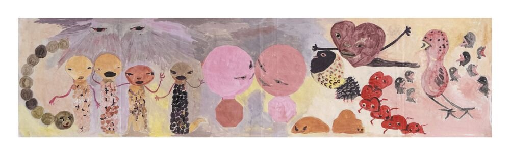 Claudia Del Río

Under the world with onehundredhearts , 2023

Acrílico y tempera sobre papel

20 x 80 cm