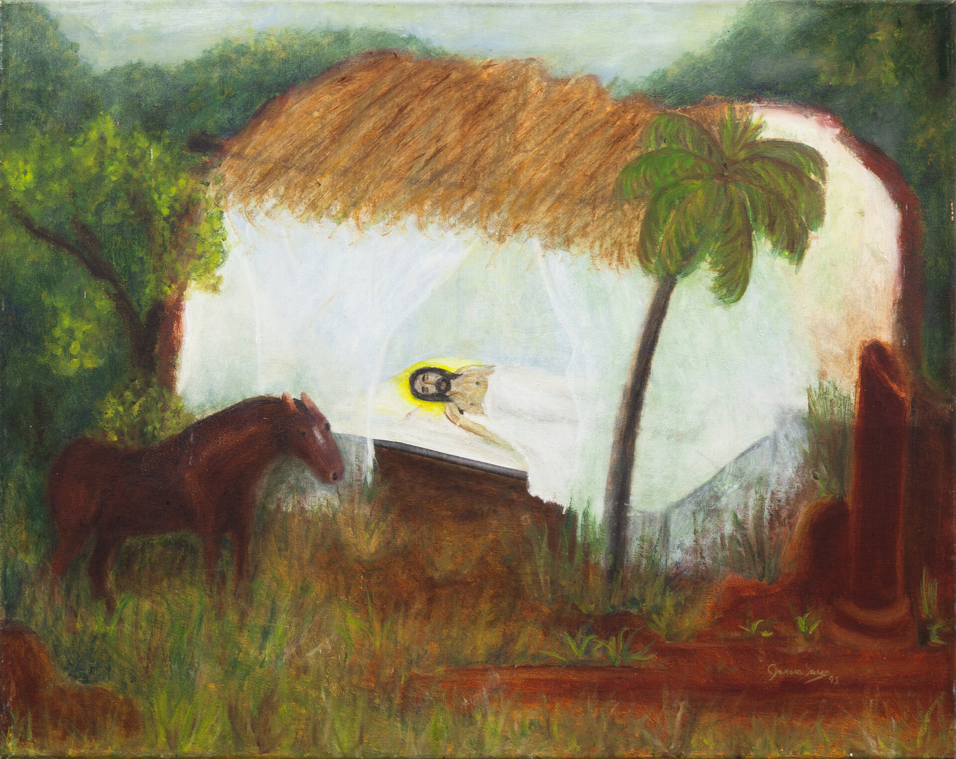 Cristo Gaucho enfermo. Serie Cristo en los enfermos, 1995. Óleo sobre tela. 55 x 70 cm. Fotografía Tirco Matute