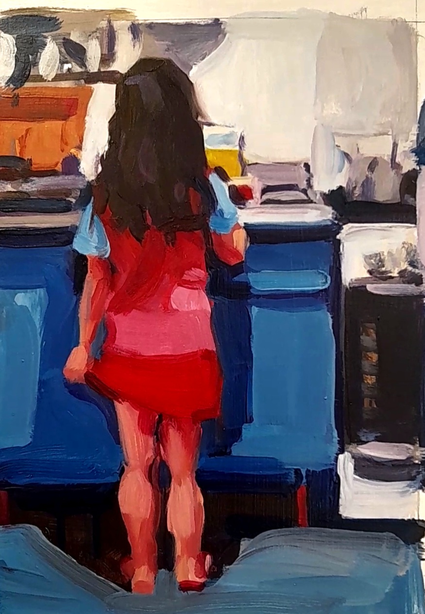 Pablo Noce  
Sofía en modo verano 
Óleo sobre MDF
30 x 20 cm
2023