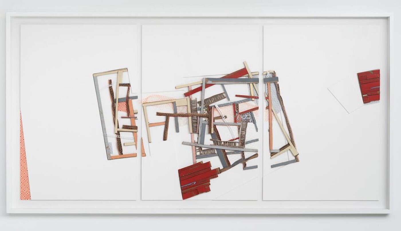 Ana Tiscornia Pared roja Collage 70 x 134 cm 2017