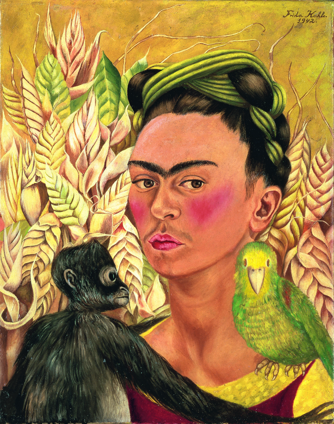 Frida Kahlo - Autorretrato con chango y loro, 1942