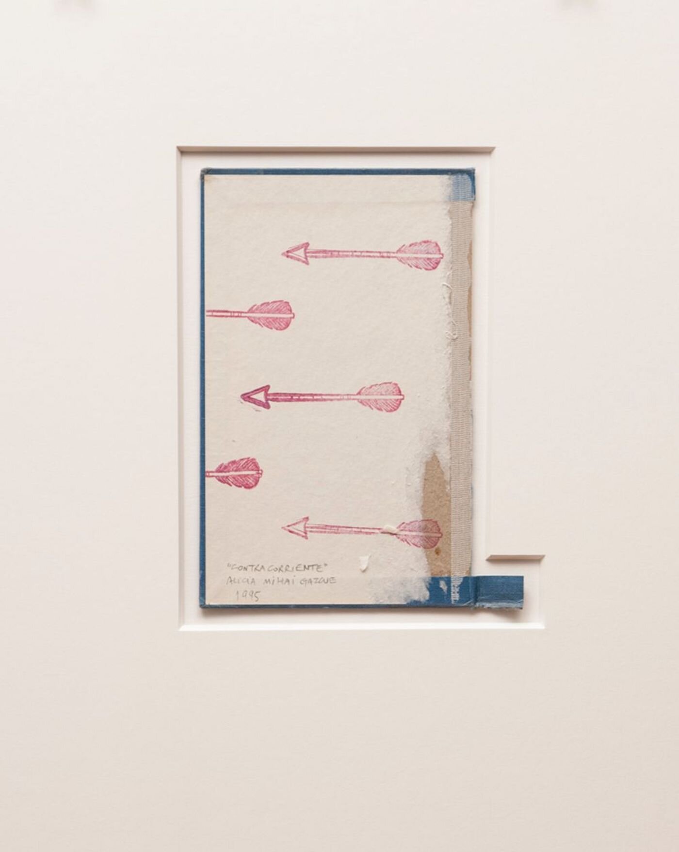 Alicia Mihai Gazcue Contracorriente Impresión de tinta sobre tapa de cuaderno 18,5 x 13,5 cm 1995