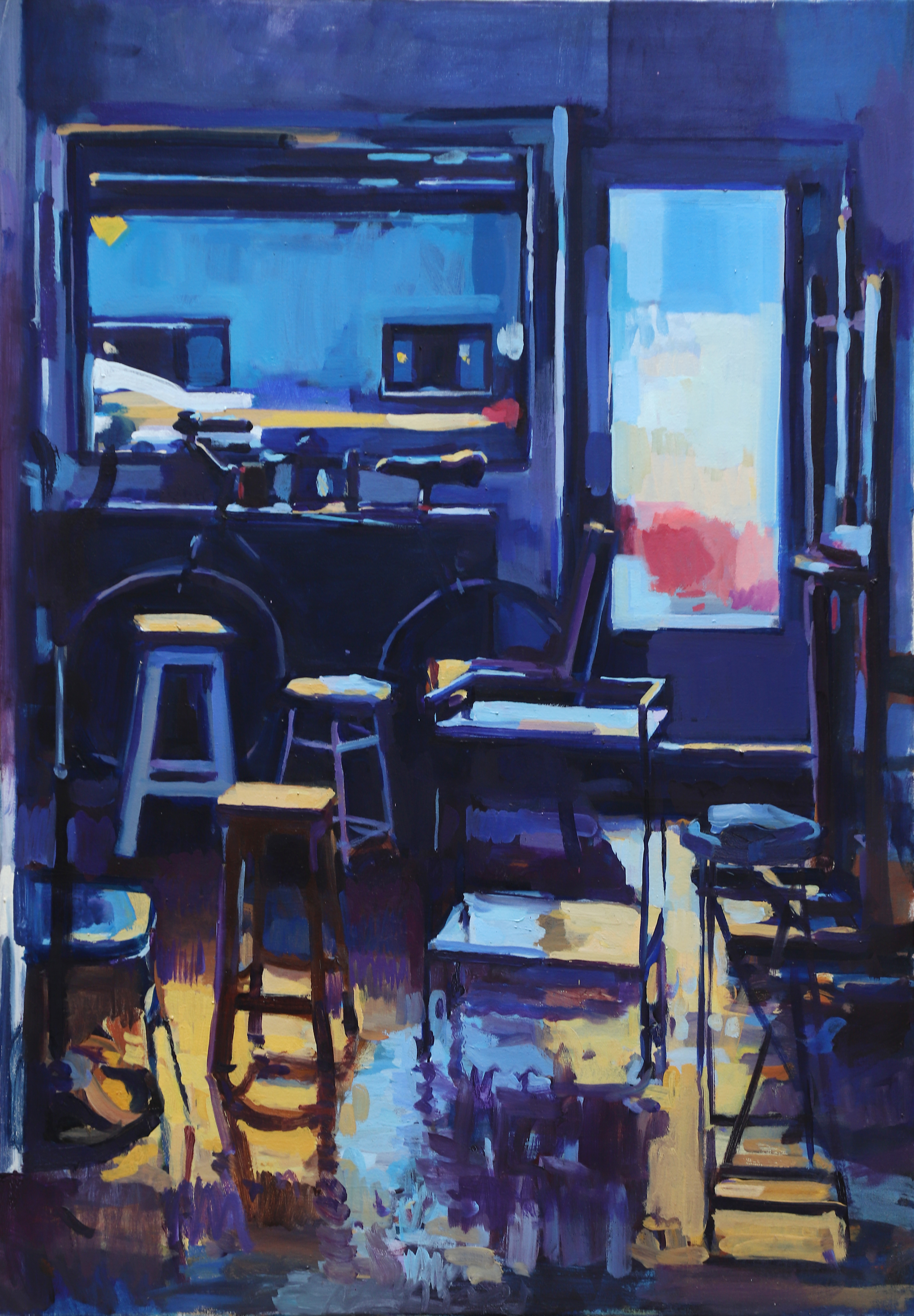 Pablo Noce
Mañana en el taller adentro y afuera 
Óleo sobre tela 
100 x 70 cm
2025