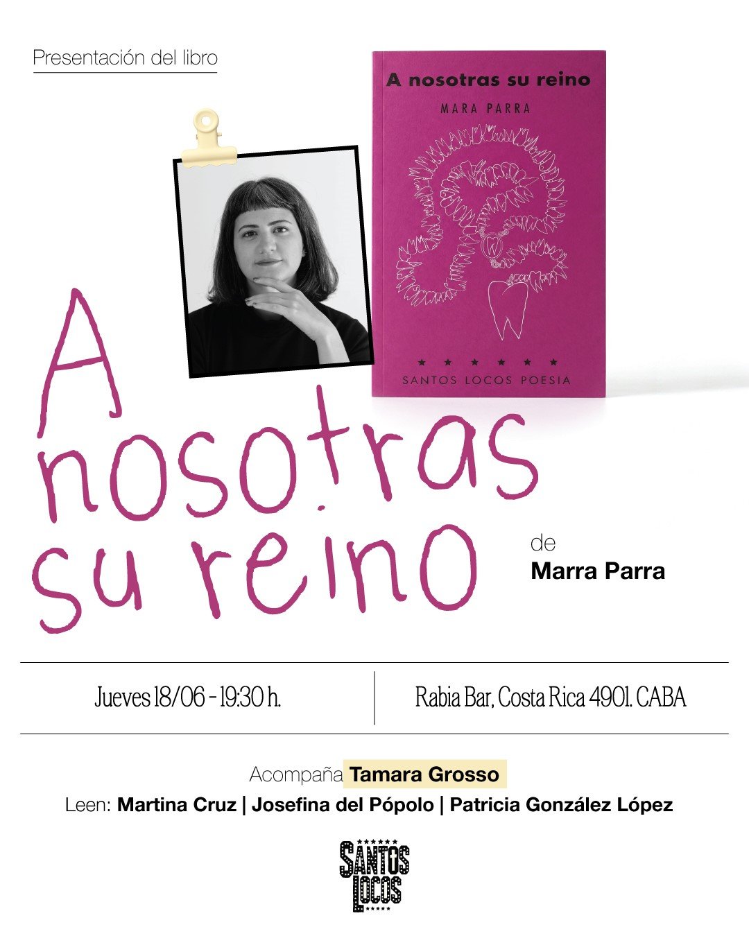 Presentación del libro: A nosotras su reino, de Mara Parra