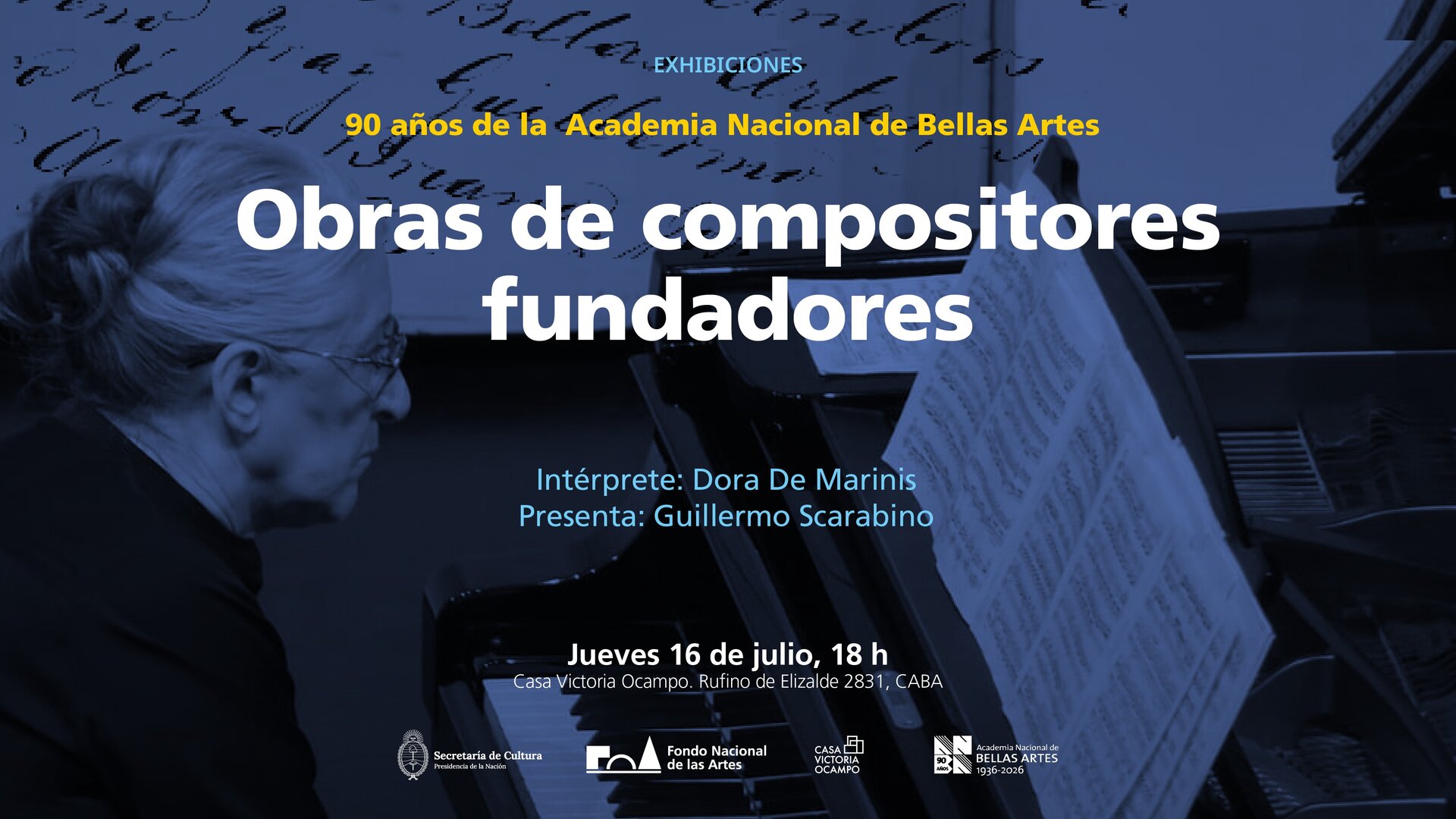 Concierto: Obras de piano de López Buchardo, Castro y Williams