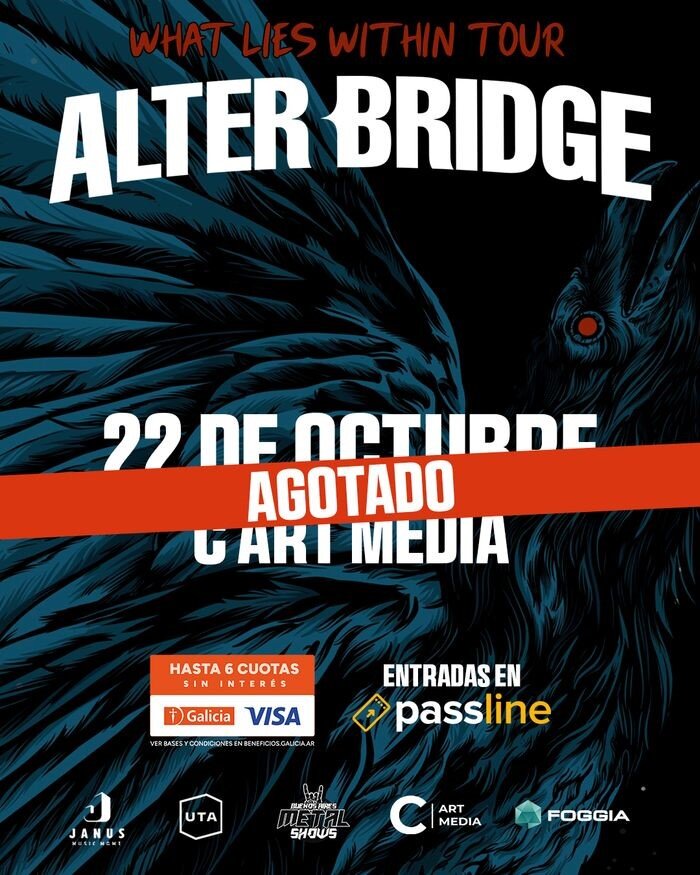 Alter Bridge agotó las entradas para su regreso a Buenos Aires