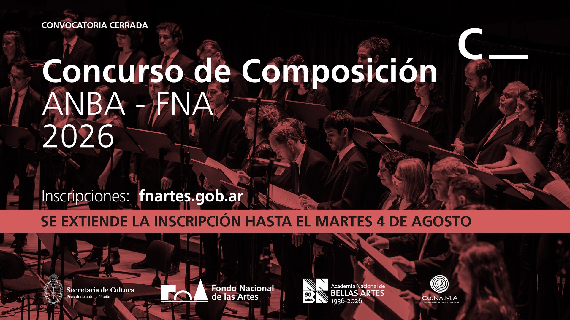 Prorrogan la inscripción al Premio de Composición ANBA-FNA 2026